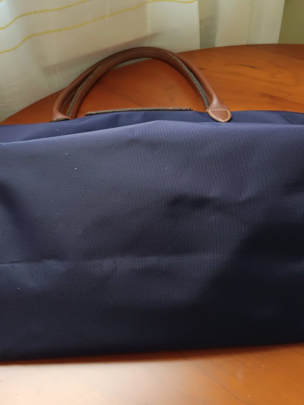 Pre-Loved Longchamp Le Pliage Navy-Deep Purple Medium Nylon Shoulder Bag. - Picture 8 of 15